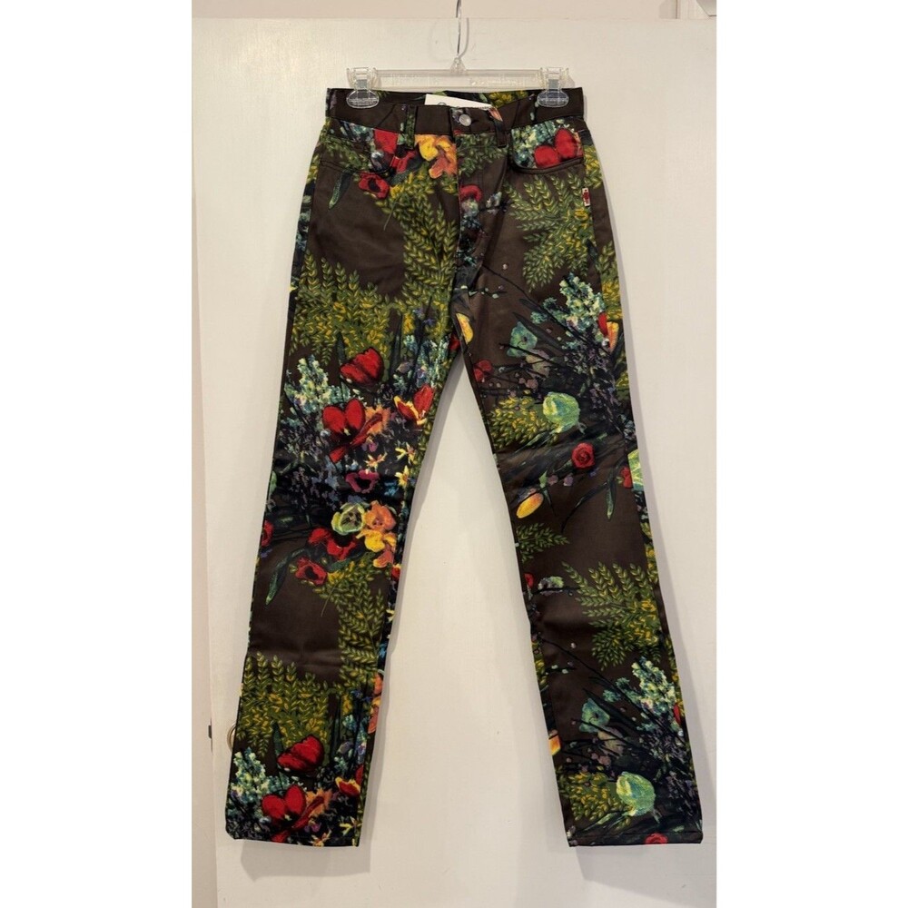 90s Jean Paul Gaultier JPG JEAN'S Satin Brown Floral Pants RARE NEW WITH TAG 28 - Picture 13 of 16